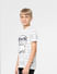 Boys White Printed Crew Neck T-shirt_405282+3
