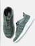 Grey & Green Printed Lace-Up Sneakers_405310+2