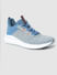 Light Blue Mesh Detail Lace-Up Sneakers_405305+4