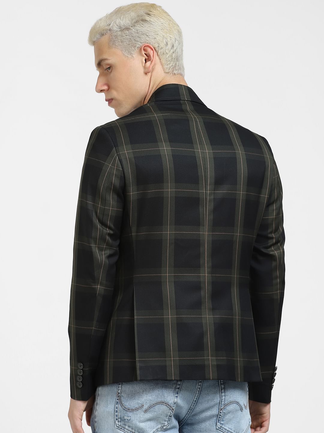 Green check blazer best sale