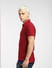 Red Textured Striped Polo T-shirt_403883+3