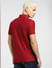 Red Textured Striped Polo T-shirt_403883+4