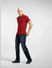 Red Textured Striped Polo T-shirt_403883+6