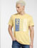 Yellow Typographic Logo Crew Neck T-shirt_403905+2
