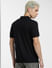 Black Logo Print Polo Neck T-shirt_403911+4