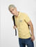 Yellow Logo Print Polo Neck T-shirt_403913+1