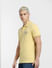 Yellow Logo Print Polo Neck T-shirt_403913+3