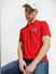 Red Logo Print Polo Neck T-shirt_403915+1