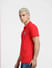Red Logo Print Polo Neck T-shirt_403915+3