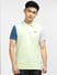 Green Colourblocked Polo T-shirt_403919+2