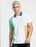 White Colourblocked Polo T-shirt_403921+2