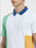 White Colourblocked Polo T-shirt_403921+5