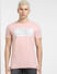 Light Pink Logo Print Crew Neck T-shirt_403922+2