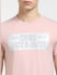 Light Pink Logo Print Crew Neck T-shirt_403922+5