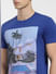 Dark Blue Graphic Print Crew Neck T-shirt_403923+5
