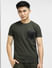 Dark Green Zipped Pocket T-shirt_403924+2