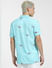 Blue Printed Short Sleeves Shirt_403945+4