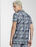 Blue Printed Short Sleeves Shirt_403946+4