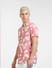 Pink Floral Print Short Sleeves Shirt_403949+3