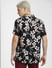 Black Floral Print Short Sleeves Shirt_403952+4