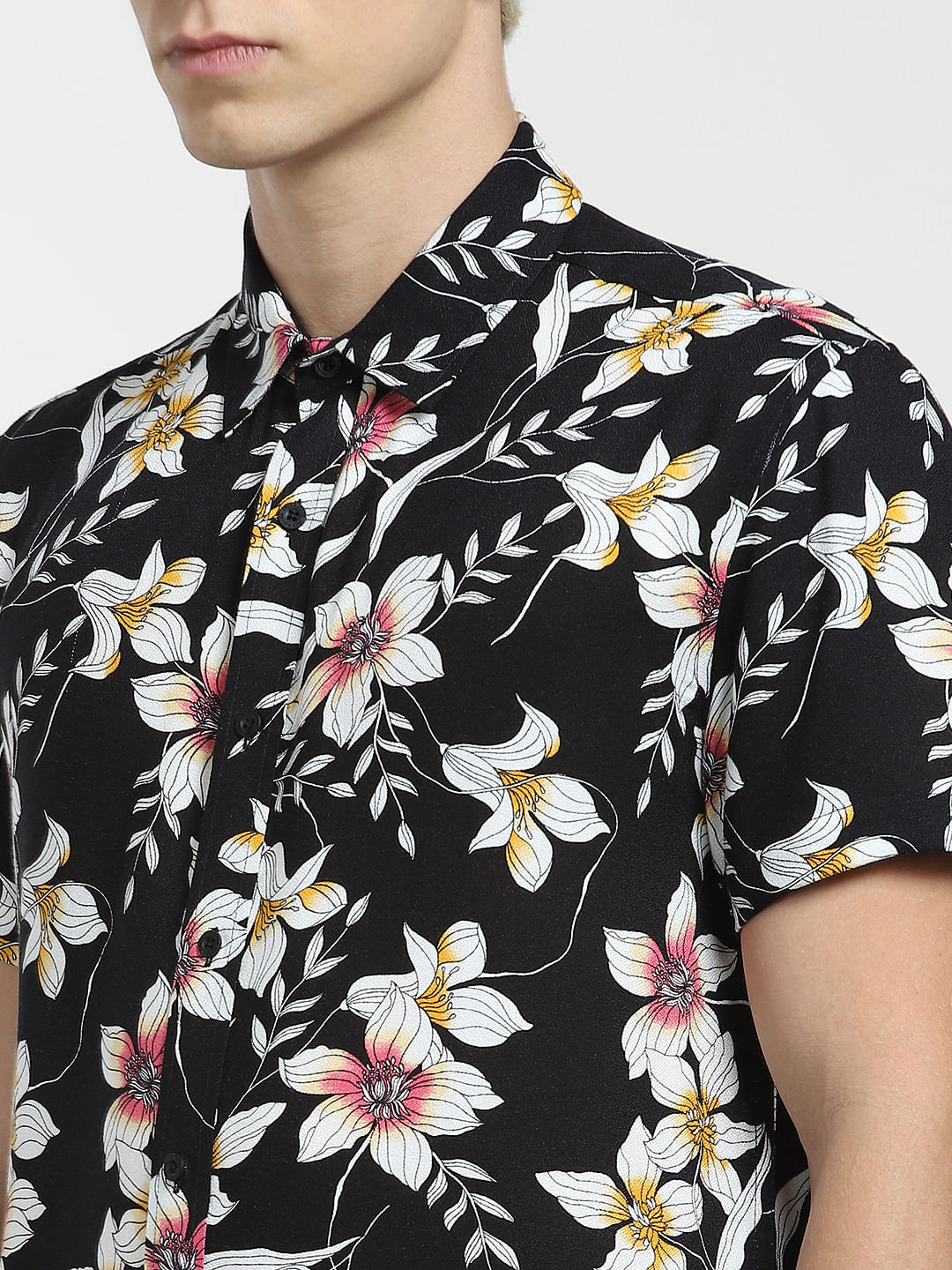 Fuchsia Floral Shirt for Men - A.T.U.N. | Clothing Brand in India