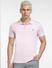 Pink Printed Polo Neck T-shirt_403959+2