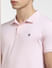 Pink Printed Polo Neck T-shirt_403959+5