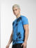 Blue Tropical Print Crew Neck T-shirt_403967+3