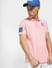 Pink Embroidered Logo Polo T-shirt_403968+1