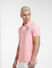 Pink Embroidered Logo Polo T-shirt_403968+3