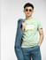 Green Printed Crew Neck T-shirt_403974+1