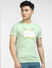 Green Printed Crew Neck T-shirt_403974+2
