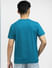 Blue Graphic Print Crew Neck T-shirt_403978+4