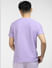 Purple Self-Design Crew Neck T-shirt_403987+4