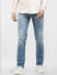 Blue Low Rise Distressed Ben Skinny Fit Jeans_403994+2