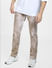 Beige Low Rise Colourblocked Glenn Slim Fit Jeans_404001+2