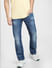Blue Mid Rise Distressed Clark Regular Fit Jeans_404005+2