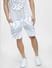 White Mid Rise Printed Co-ord Shorts_404018+2