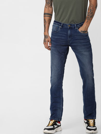 Blue Low Rise Clark Regular Jeans