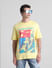 Yellow Graphic Print Crew Neck T-shirt_416392+1