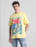 Yellow Graphic Print Crew Neck T-shirt_416392+2