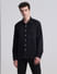 Black Contrast Stitch Full Sleeves Shirt_416394+2
