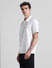 Beige Contrast Stitch Short Sleeves Shirt_416395+3