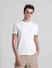 White Printed Jacquard Cotton T-shirt_416397+1