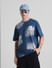 Blue Colourblocked Crew Neck T-shirt_416398+1