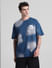 Blue Colourblocked Crew Neck T-shirt_416398+2