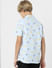 BOYS Blue Printed Cotton Short Sleeves Shirt_406714+4