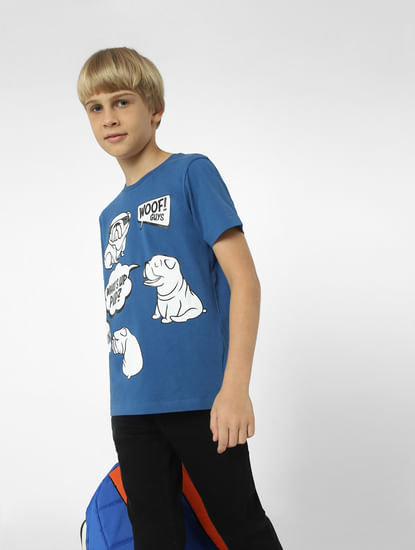 BOYS Blue Graphic Print T-shirt