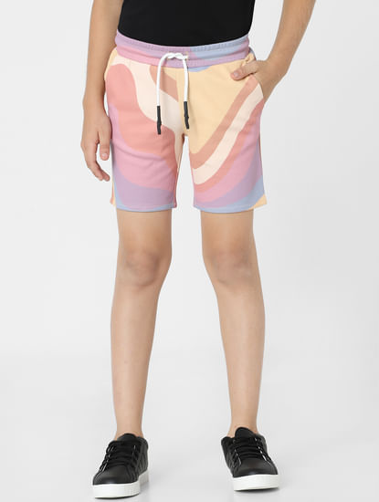BOYS Pink Abstract Print Co-ord Set Shorts