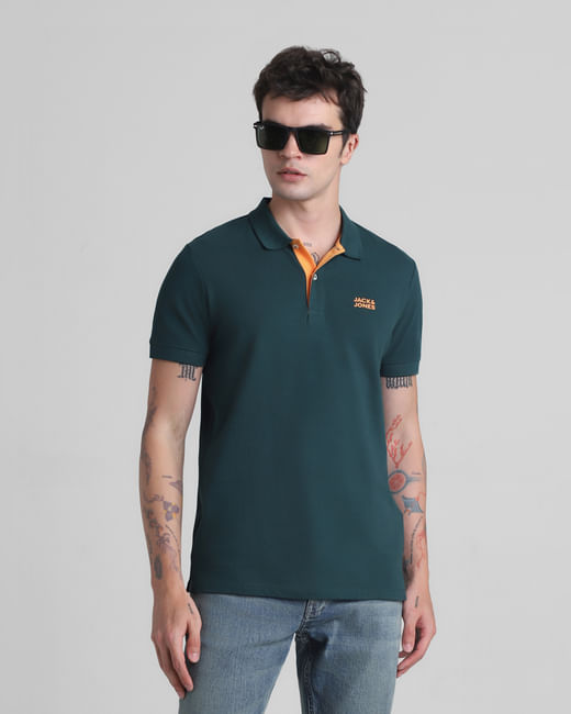 Green Cotton Polo T-Shirt